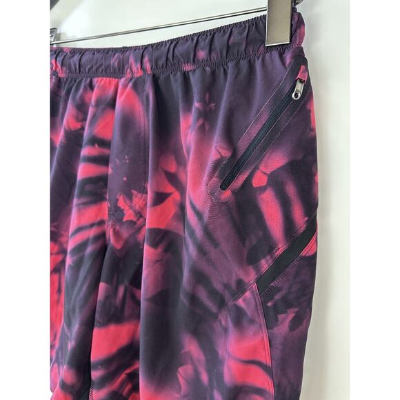 Lululemon Men's Lined Shorts Tie Dye Pink Black Zipper Pocket 7" Inseam Medium - Picture 5 of 14